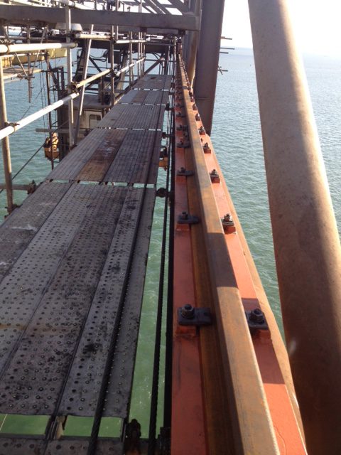 Complete installation of crane rails on ship to shore crane
